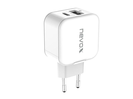 [90132778 1005432] Nevox USB-Wandladegerät USB-C Power Delivery + QC 3.0 18 W