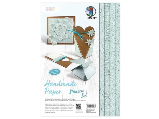 [90132808 1158302] URSUS Bastelpapier Noblesse 23 x 33 cm, 200 g/m², 8 Blatt, Ice
