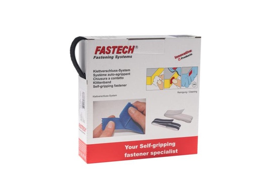 [90132908 906376] FASTECH Flauschseite Box 25 mm x 10 m selbstklebend, Schwarz