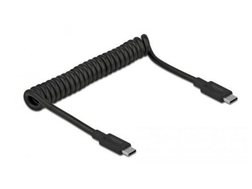 [90133205 1009349] Delock USB 3.0-Spiralkabel 10Gbps, 3A USB C - USB C 1.2 m