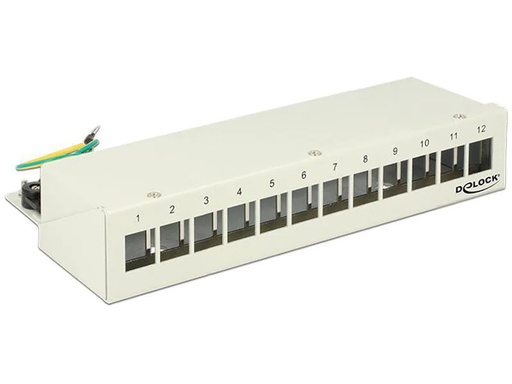 [90013304 497954] Delock Netzwerkpanel Keystone 12-Port Desktop, grau