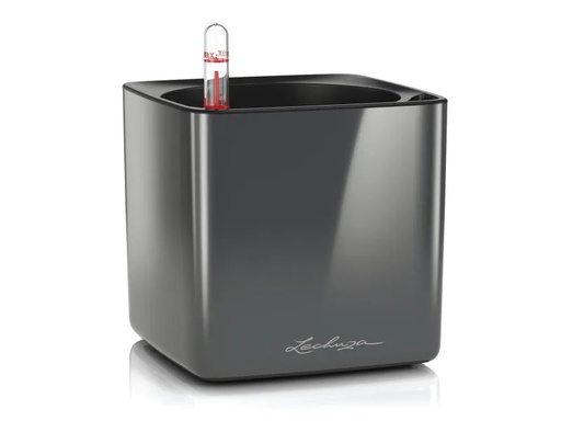 [90013312 860452] Lechuza Blumentopf CUBE Glossy 14 Schwarz