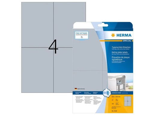 [90013315 1060054] HERMA Typenschild-Etiketten 4216  105 x 148 mm