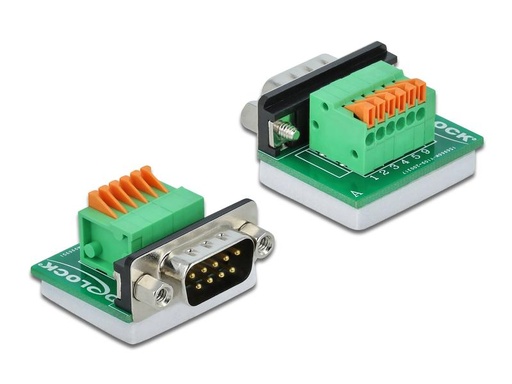 [90013322 1151605] Delock Adapter Terminalblock RS232 DB9 Stecker horizontal 0 m