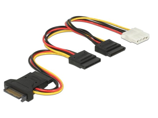 [90133714 759262] Delock Y-Stromkabel SATA - 3x SATA &amp; 1x Molex 15 cm
