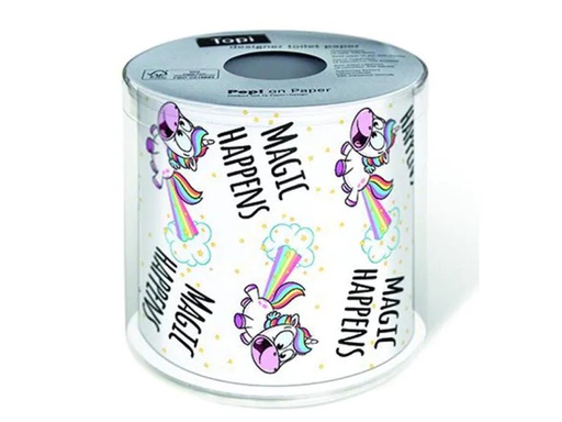 [90133725 701679] Paper + Design Toilettenpapier Magic happens 1 Rollen, 3-lagig, Mehrfarbig