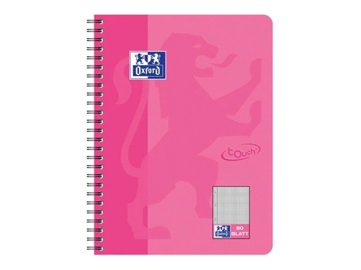 [90133979 793290] Oxford Notizheft Touch Collegeblock , B5, Kariert, Rosa