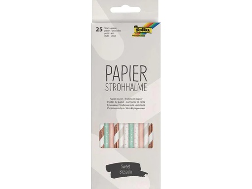 [90134060 1007123] Folia Strohhalm Papier, 25 Stück, Mehrfarbig