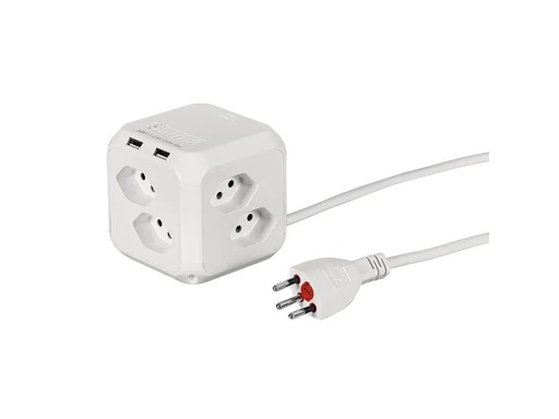 [90134091 1212068] STEFFEN Stromverteiler CUBE 8x T13 2x USB-A