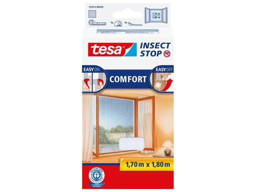 [90134119 450953] tesa Fliegengitter Insect Stop Comfort Fenster 1.7x1.8m weiss