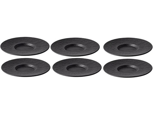 [90134536 1106936] Villeroy &amp; Boch Untertasse Manufacture Rock 6 Stück, Schwarz