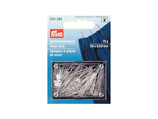 [90134737 1175028] Prym Stecknadel Ø 0.5 mm x 3 cm, 15 g, Stahl