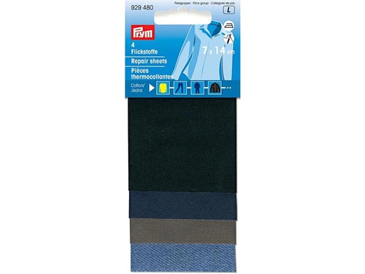 [90013456 1174991] Prym Flickstoff 14 x 7 cm Baumwolle, 4 Stück, sortiert