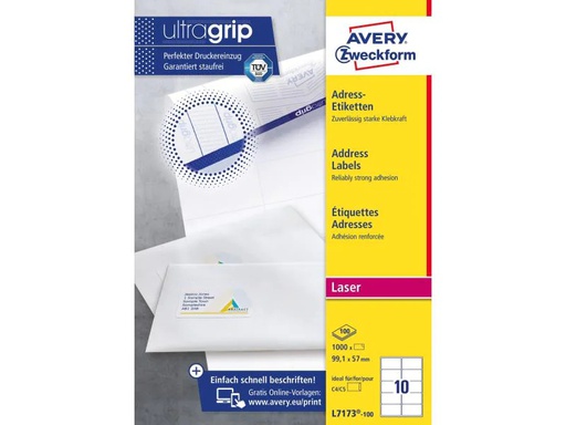 [90134828 380041] Avery Zweckform Versand-Etiketten L7173-100 99.1 x 57 mm