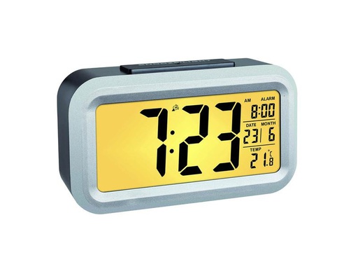 [90135015 1093711] TFA Dostmann Digitalwecker Lumio Plus Silber