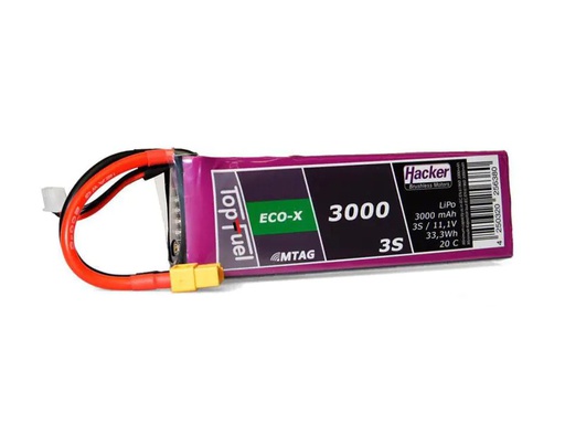 [90013519 1017060] Hacker RC-Akku LiPo 3000 mAh 11.1 V 20C TopFuel ECO-X MTAG
