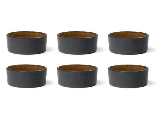 [90135563 869857] Bitz Snackschale 7.5 cm, 6 Stück, Schwarz/Amber
