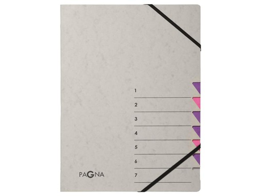 [90135921 990160] Pagna Ordnungsmappe A4 Easy Grey Grau; Lila, 7 Fächer