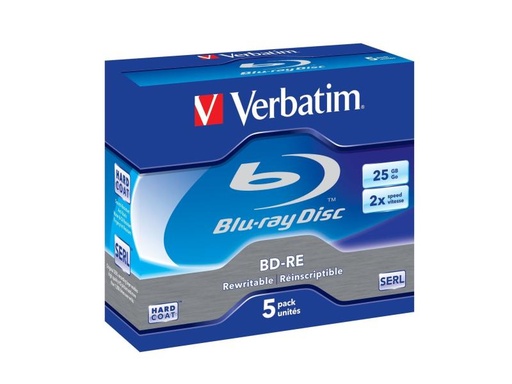 [90135966 41491] Verbatim BD-RE 25 GB, Jewelcase (5 Stück)
