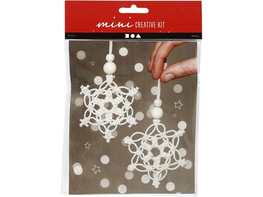 [90136213 1097222] Creativ Company Mini Schneeflocke Makramee 2 Stück