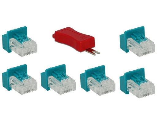 [90136446 899852] Delock Clip RJ45 Portverriegelung  inkl. Stecker Set 6 Stück