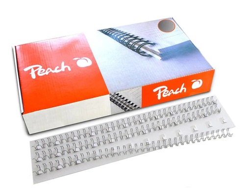 [90136737 612893] Peach Binderücken PW079-07 8 mm Draht Silber, 100 Stück