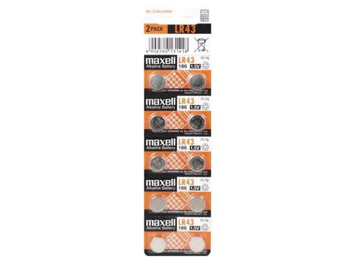 [90136778 920101] Maxell Europe LTD. Knopfzelle LR43 10 Stück