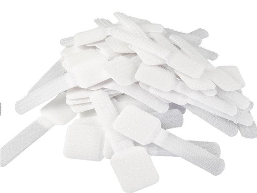 [90136802 457294] Label-the-cable Klettkabelhalter WALL STRAPS 3 x 9 cm Weiss, 50 Stück