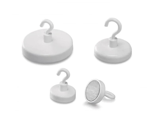 [90136819 1072880] Magnetoplan Hakenmagnet Ø 2.5 cm Weiss, 1 Stück