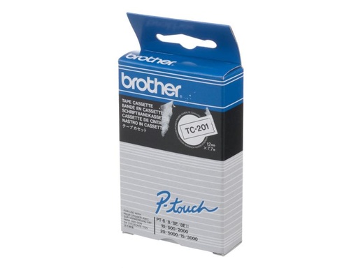 [90136875 143538] Brother Beschriftungsband TC-201 Schwarz auf Weiss