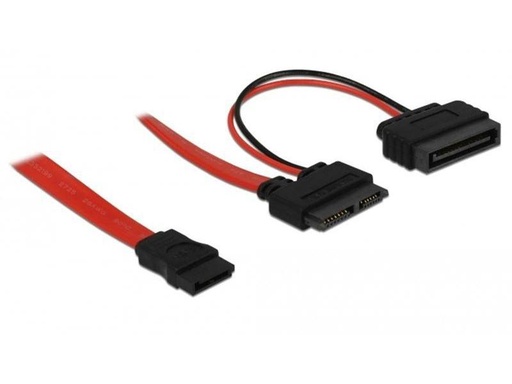 [90136886 183722] Delock Slim-SATA-Kabel rot, 50 cm