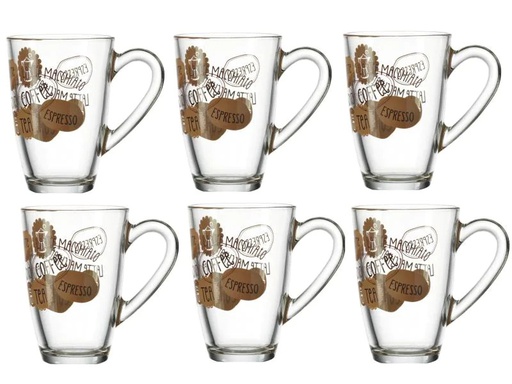 [90136898 779723] Montana Kaffeetasse Coffee 330 ml, 6 Stück, Transparent