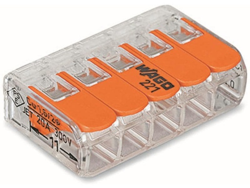 [90136936 616635] WAGO Verbindungsklemme COMPACT 5-fach, 25 Stück