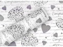 Braun + Company Geschenkpapier Elegant Heart Silber, 70 cm x 2 m