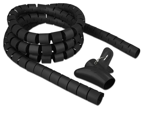 [90136981 1203259] Delock Spiroschlauch mit Einziehwerkzeug, 2.5 m x 30 mm Schwarz
