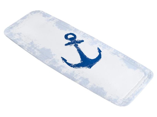 [90013677 648381] Kleine Wolke Badewanneneinlage Anchor 36 x 92 cm, Blau/Weiss
