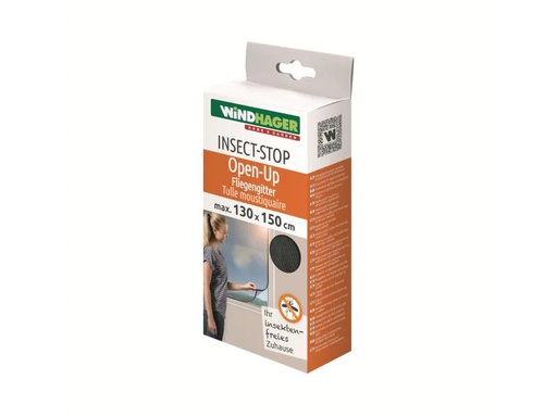 [90013691 833965] Windhager Fliegengitter Open UP 130 x 150 cm Anthrazit