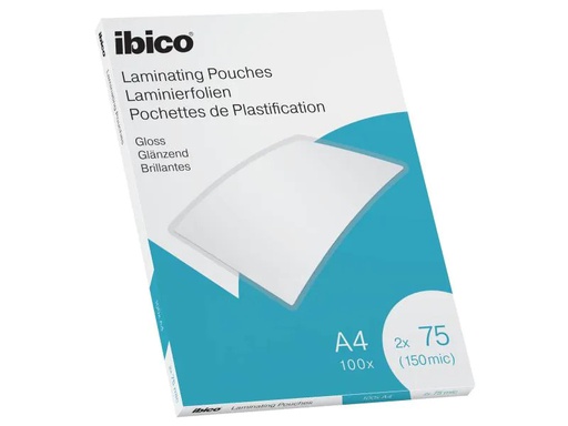 [90137237 992930] Ibico Laminierfolie A4, 75 µm, 100 Stück, Glänzend