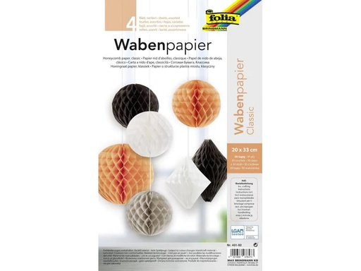 [90137705 982681] Folia Wabenpapier Classic 20 x 33 cm 4 Blatt