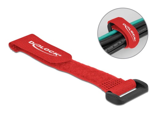 [90137821 1214440] Delock Klettkabelbinder Rot 150 mm x 20 mm 5 Stück