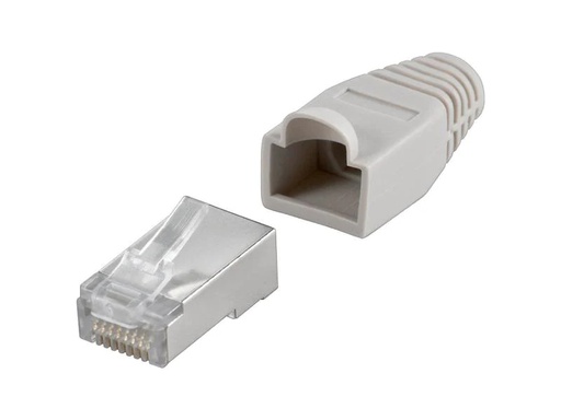 [90013774 793629] Wirewin Stecker RJ45 Cat.6 100 Stück, geschirmt, Grau