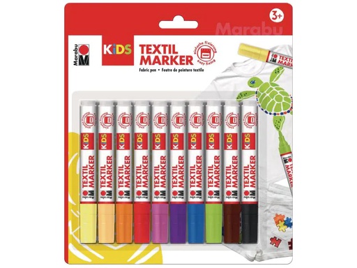 [90001357 994357] Marabu Textilmarker KiDS 3 mm, 10 Farben