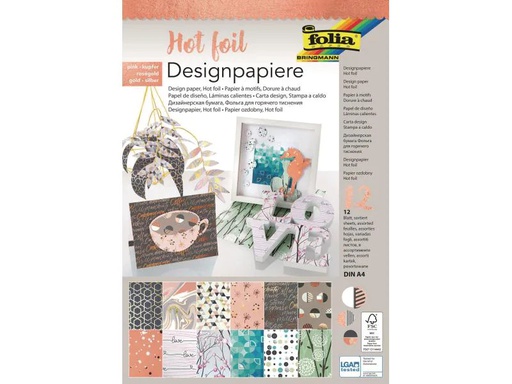 [90138219 1007211] Folia Designpapier Hot foil 3 A4, 12 Blatt