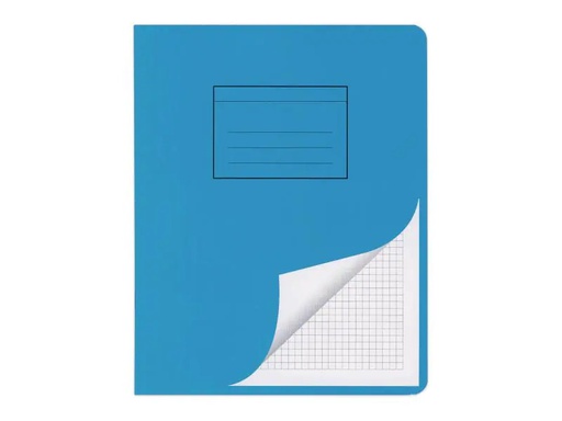 [90013809 868507] ELCO Schulheft 4 mm E5, Kariert mit Rahmen, Blau/Weiss