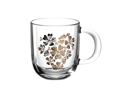 [90138536 866621] Leonardo Kaffeetasse Emozione – Blumenherz 400 ml, 1 Stück