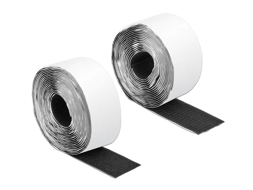 [90138635 1134783] Delock Klettband-Rolle 5m x 50 mm Haft und Flauschband Schwarz