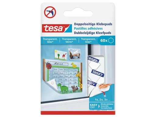 [90138681 491923] tesa Doppelseitige Klebepads für transparente Flächen