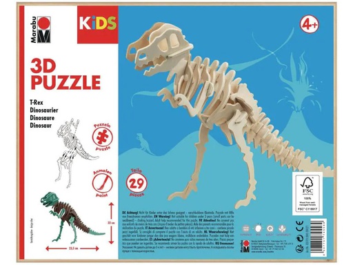 [90138755 994502] Marabu Holzartikel 3D Puzzle, Dinosaurier