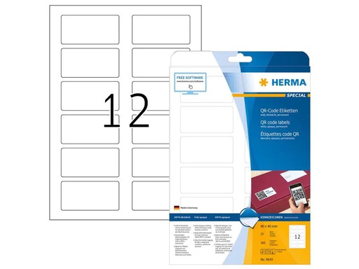 [90138956 1060423] HERMA Universal-Etiketten QR-Code 9643 80 x 40 mm