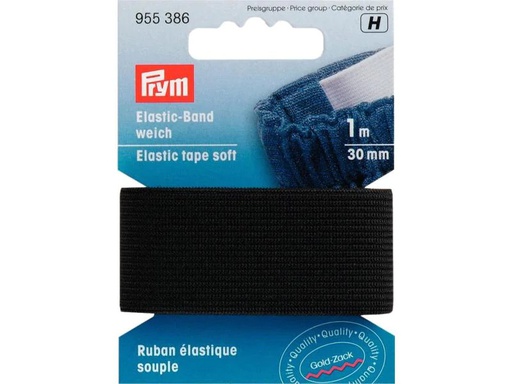 [90139120 1088079] Prym Elastikband 30 mm, Schwarz